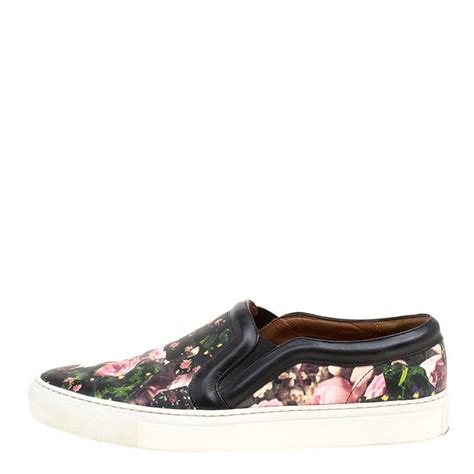 givenchy skate shoes in floral print and black leather|givenchy leather sneakers.